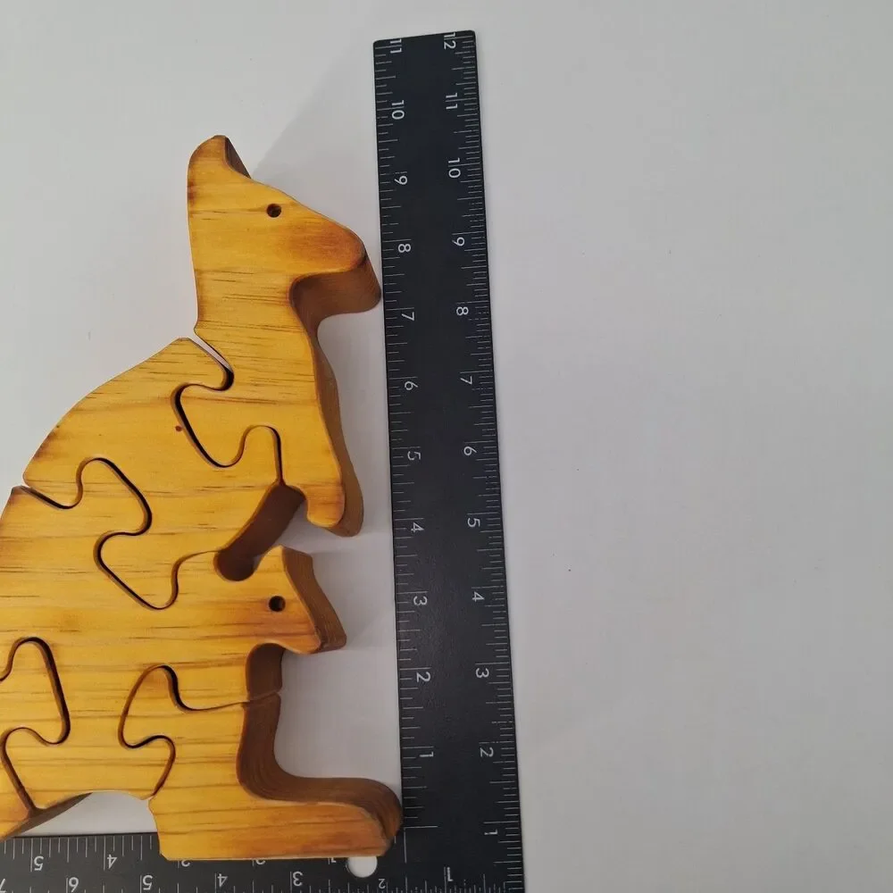 Tarata Wooden Puzzle Kangaroo 3D Standing New Zealand Pine